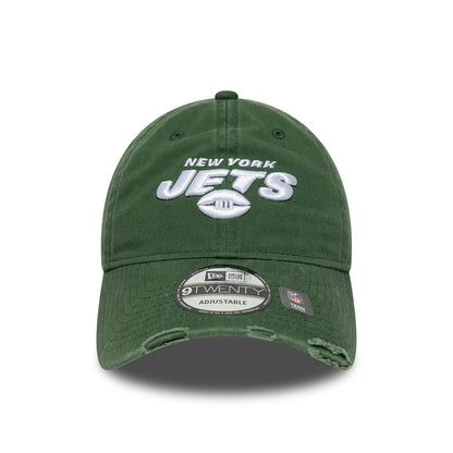 New Era 9TWENTY Cap New York Jets Washed Distressed dark green