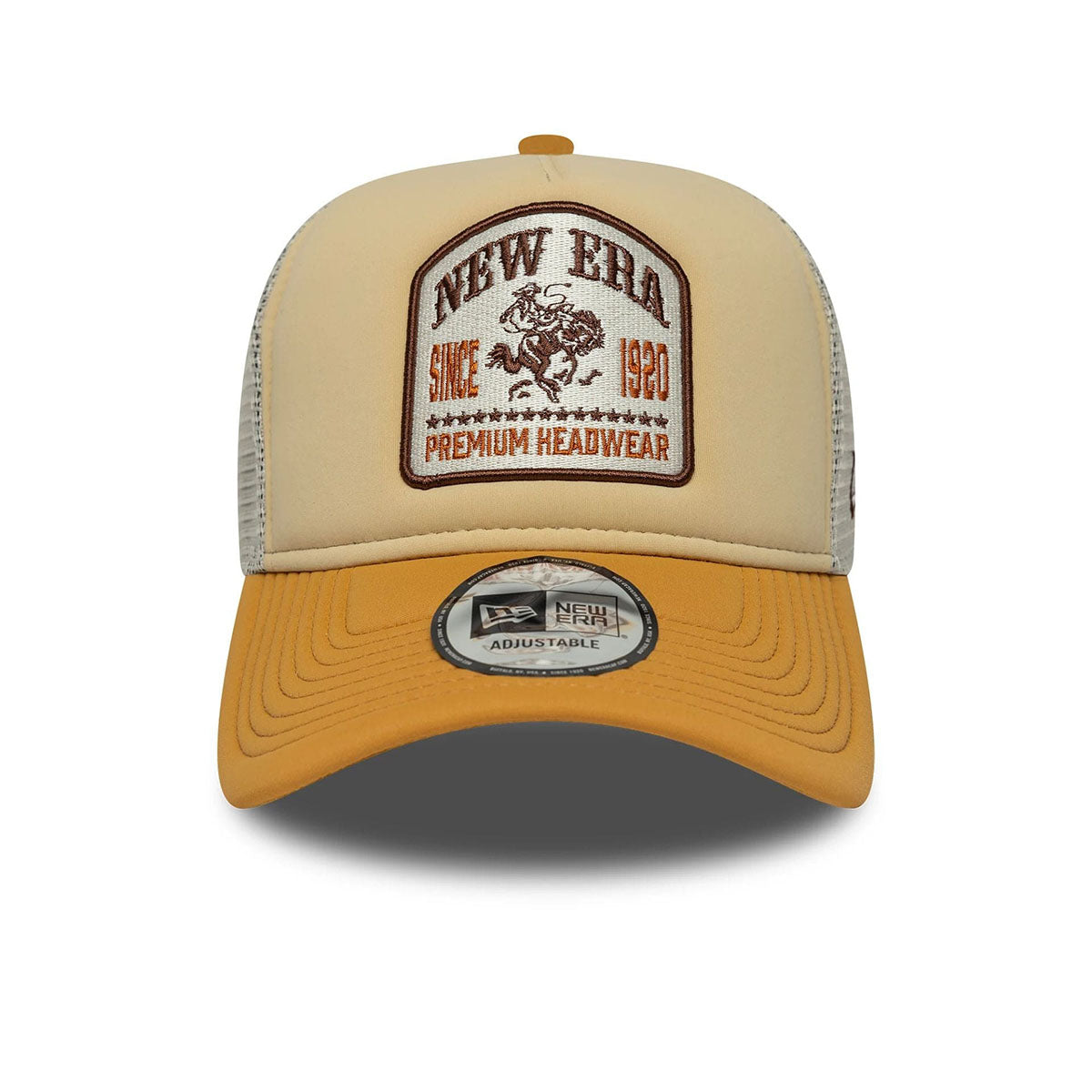 New Era 9FORTY A-Frame Trucker Cap Graphic Patch beige