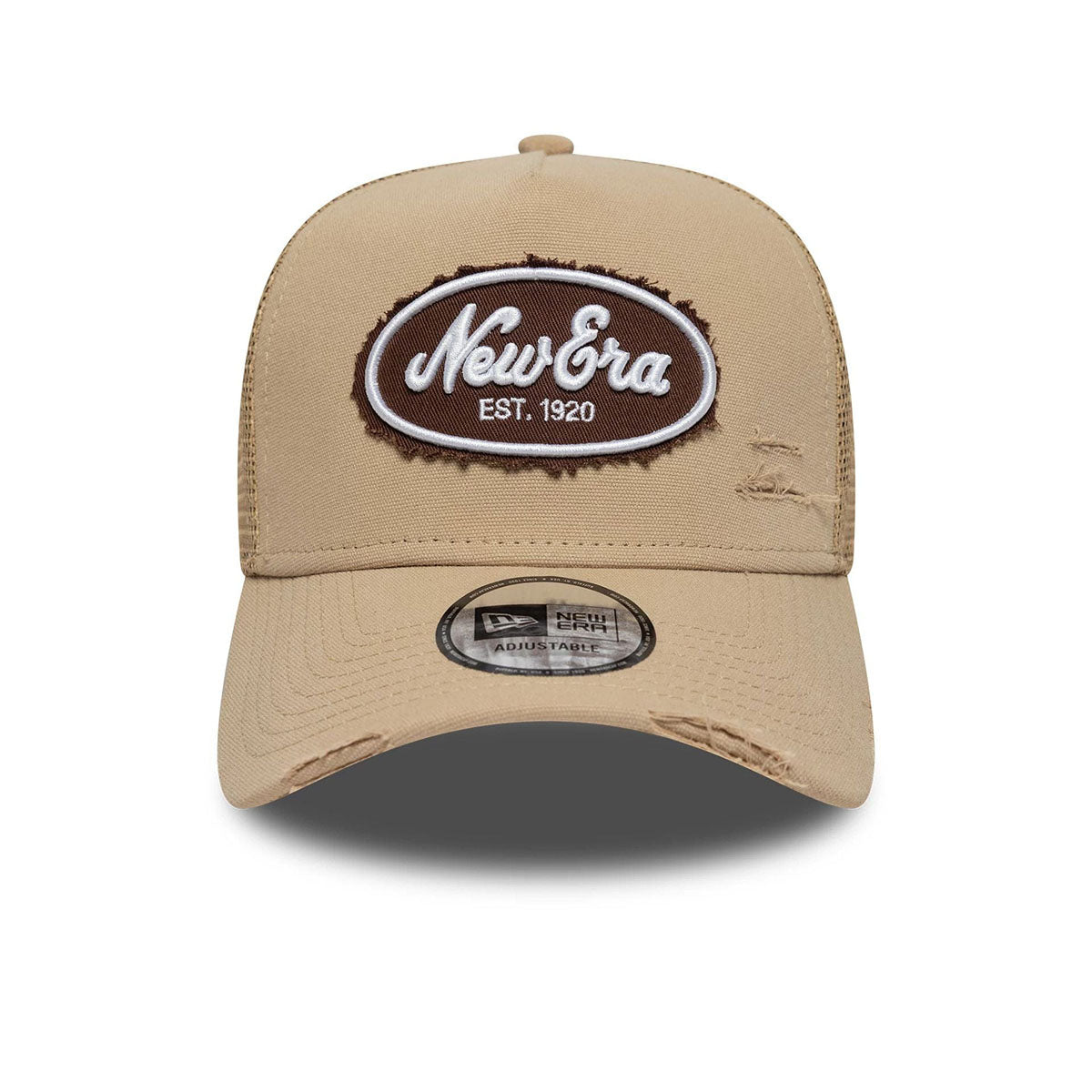 New Era 9FORTY A-Frame Trucker Cap Canvas Distressed beige