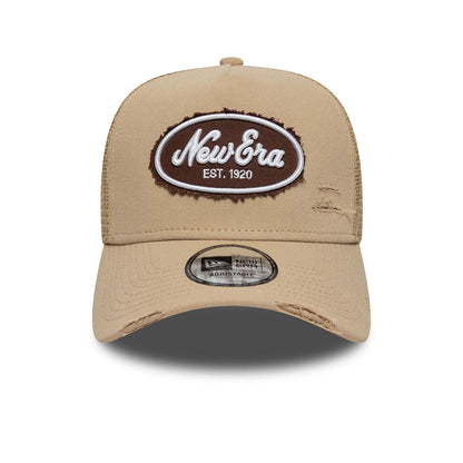 New Era 9FORTY A-Frame Trucker Cap Canvas Distressed beige
