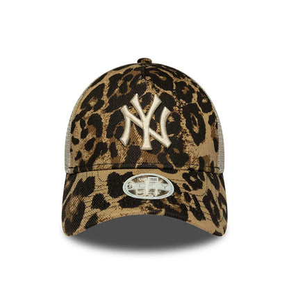 New Era 9FORTY Damen Trucker Cap New York Yankees MLB Leopard dark grey