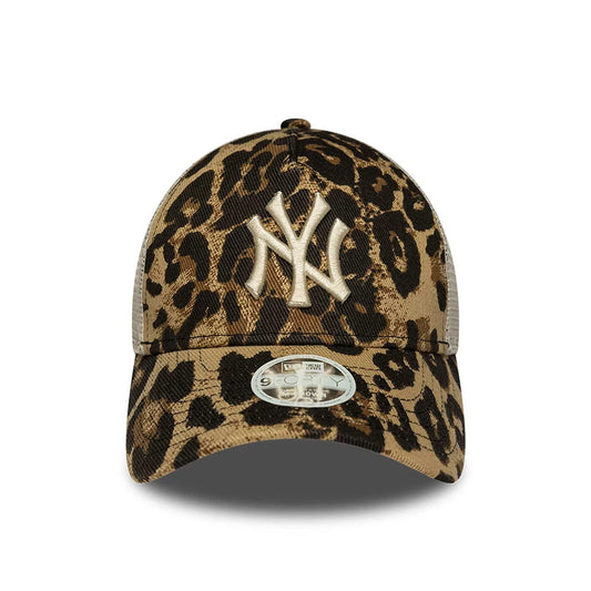 New Era 9FORTY Damen Trucker Cap New York Yankees MLB Leopard dark grey
