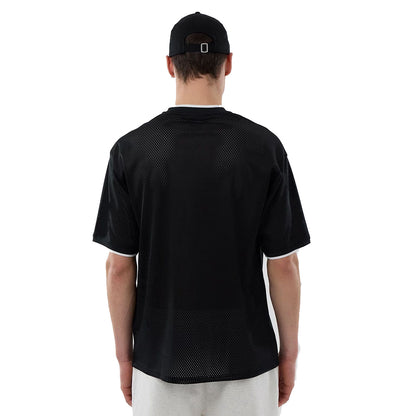 New Era Herren T-Shirt Mesh Oversized NBA Chicago Bulls Logo black