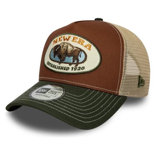New Era A-Frame Trucker Cap Animal Patch brown