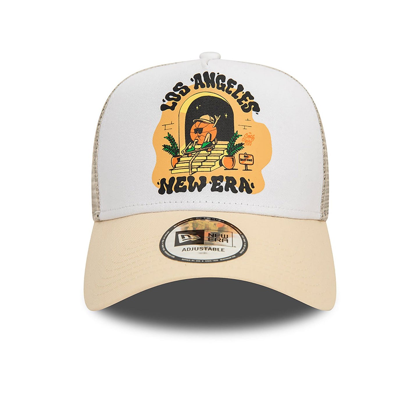 New Era 9FORTY E-Frame Trucker Cap Los Angeles Graphic Print beige