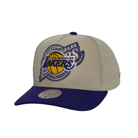Mitchell & Ness Snapback Cap Los Angeles Lakers Off Tilted Pro off white