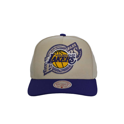Mitchell & Ness Snapback Cap Los Angeles Lakers Off Tilted Pro off white
