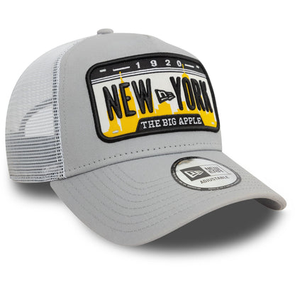 New Era 9FORTY A-Frame Trucker Cap New York Patch grey