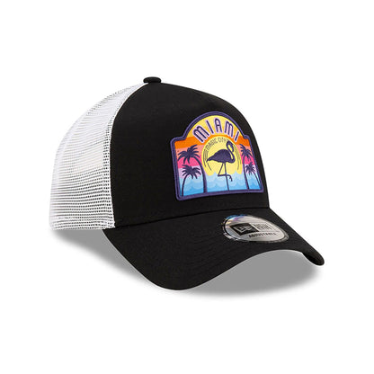 New Era 9FORTY A-Frame Trucker Cap Miami Patch black