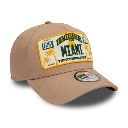 New Era 9FORTY A-Frame Cap Miami License Plate beige