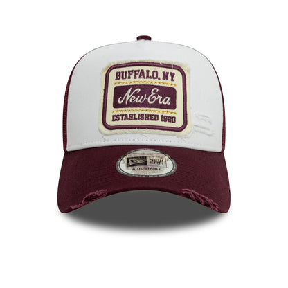 New Era 9FORTY A-Frame Cap New Era Patch Distressed white/dark red