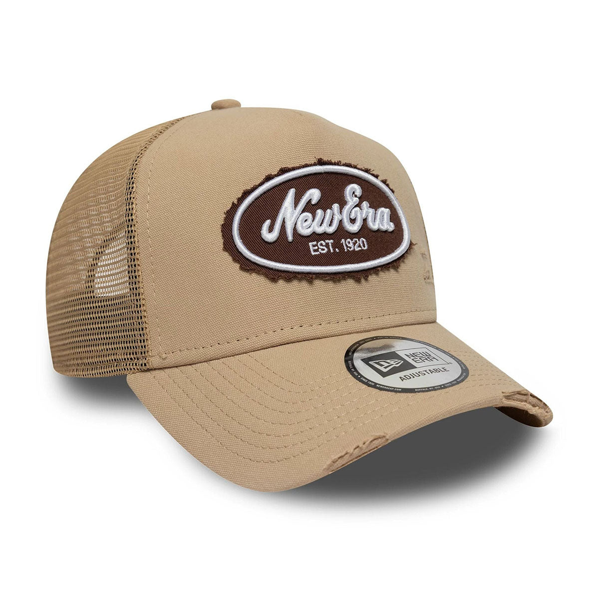New Era 9FORTY A-Frame Trucker Cap Canvas Distressed beige