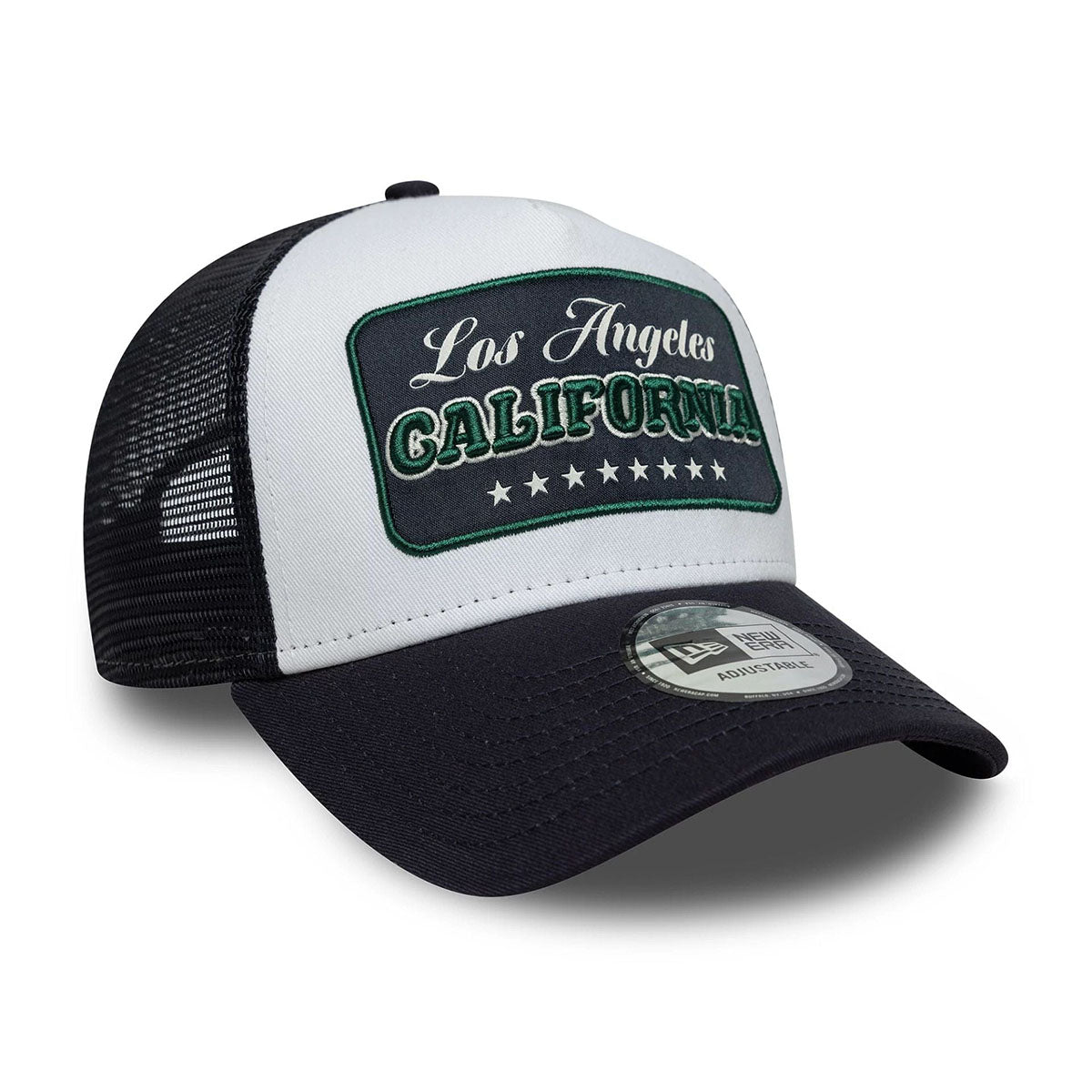 New Era 9FORTY A-Frame Trucker Cap Location Patch navy