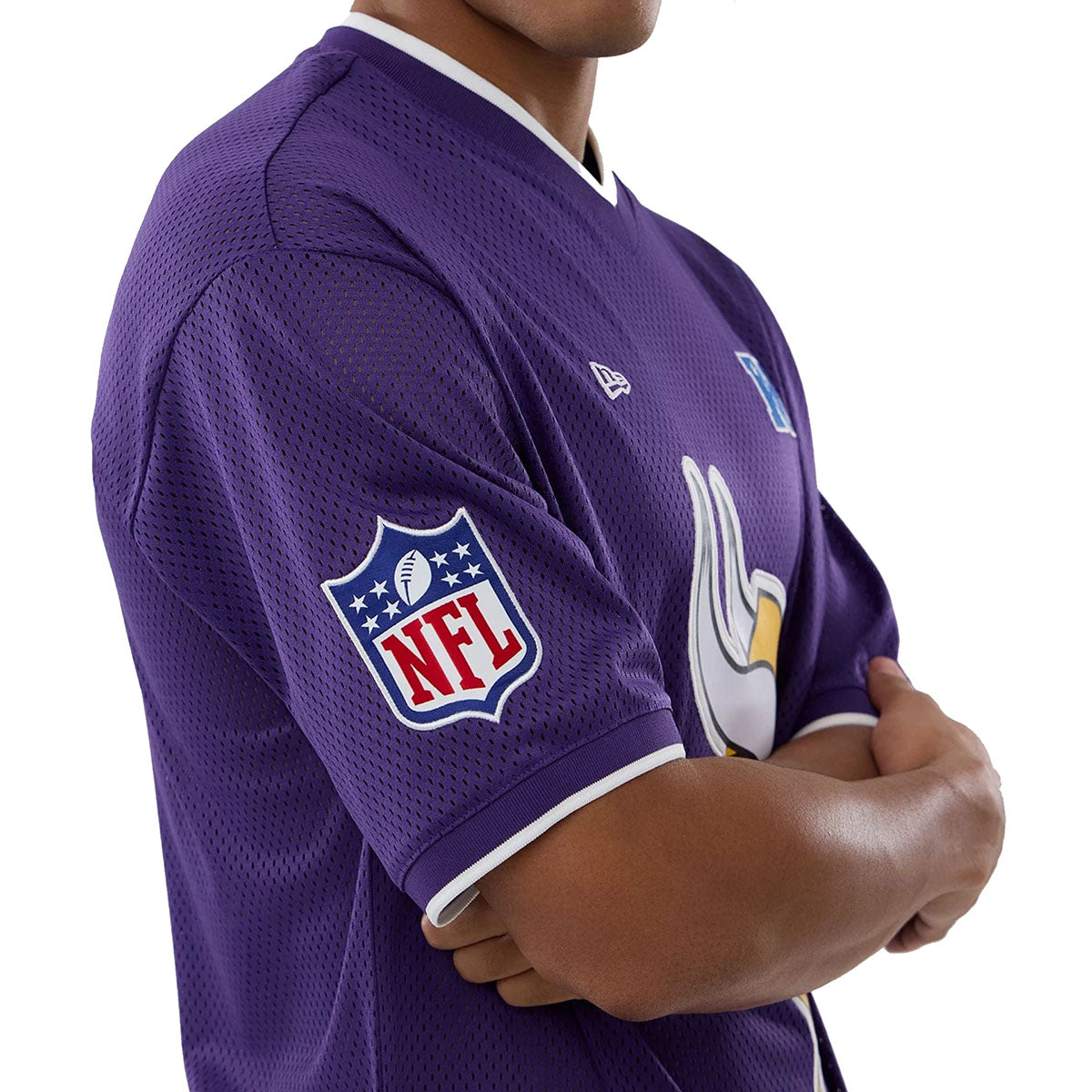 New Era Herren T-Shirt Mesh Oversized NFL Minnesota Vikings Logo purple