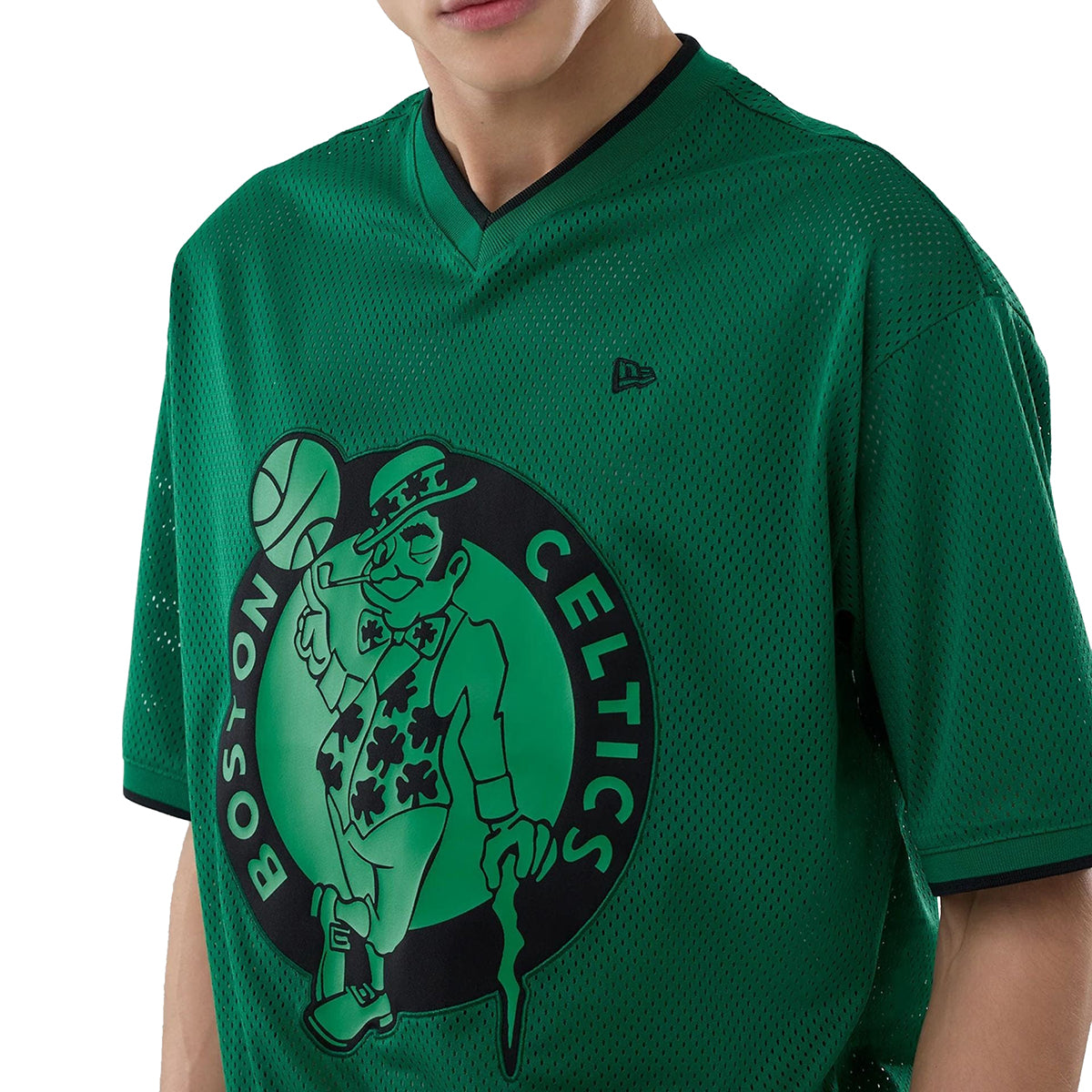 New Era Herren T-Shirt Mesh Oversized NBA Boston Celtics green