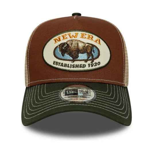 New Era A-Frame Trucker Cap Animal Patch brown