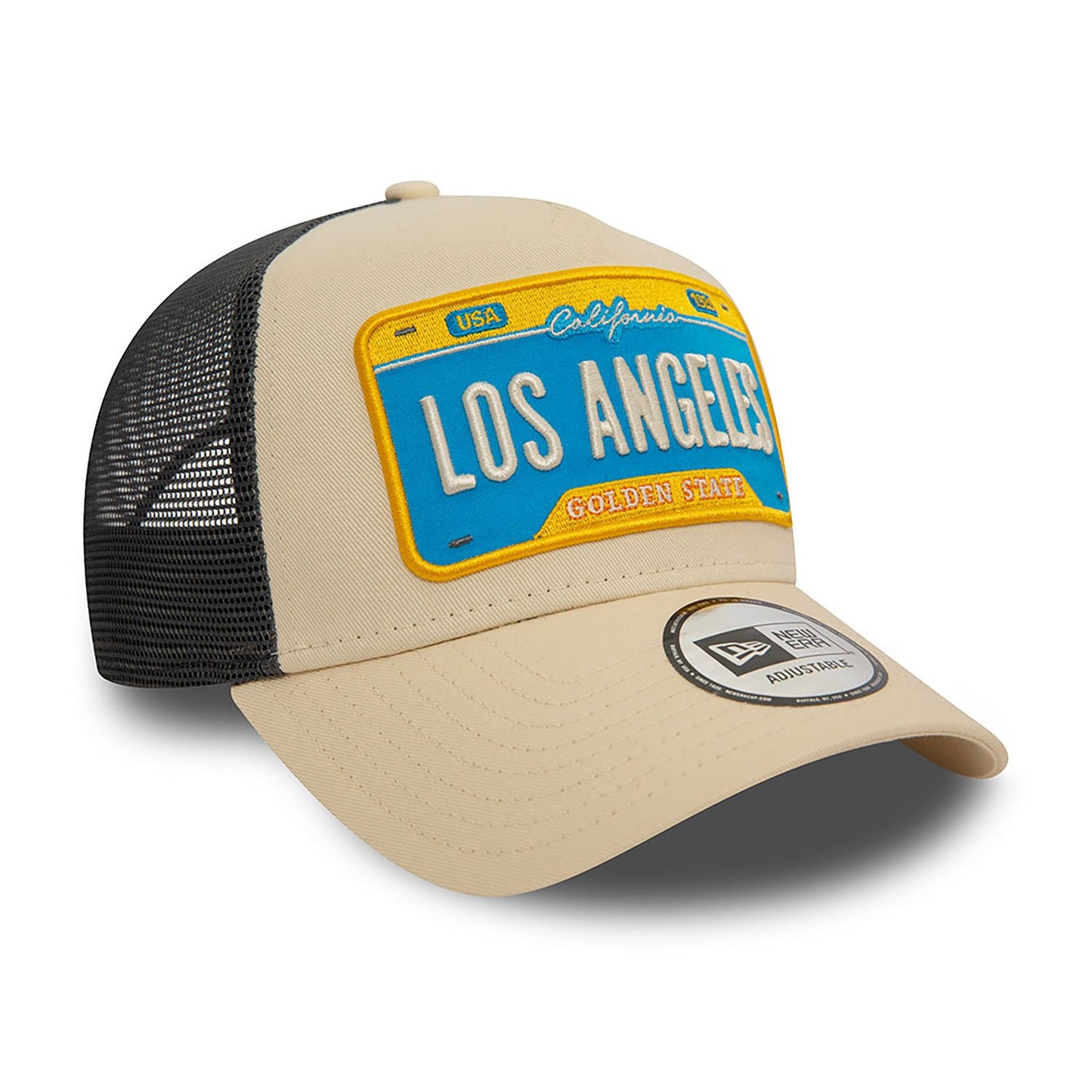 New Era 9FORTY A-Frame Trucker Cap Los Angeles Patch beige