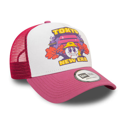 New Era 9FORTY E-Frame Trucker Cap Tokyo Graphic Print lila