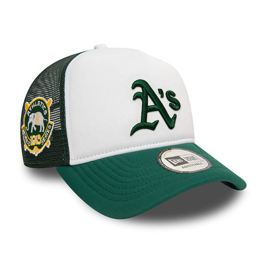 New Era 9FORTY E-Frame Trucker Cap Oakland Athletics World Series green