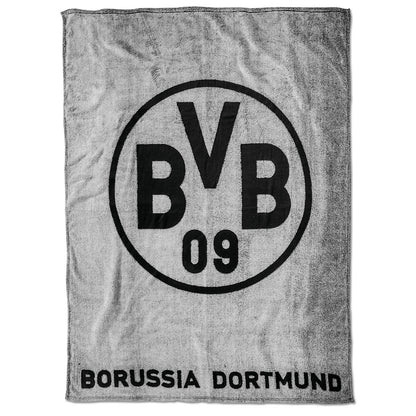 BVB Borussia Dortmund Fleecedecke grau