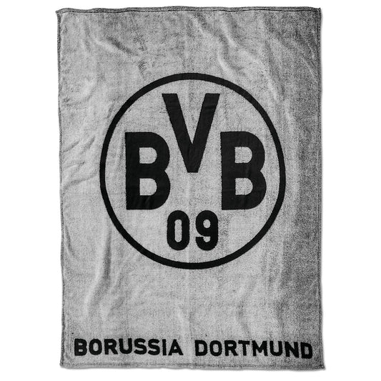 BVB Borussia Dortmund Fleecedecke grau