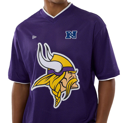 New Era Herren T-Shirt Mesh Oversized NFL Minnesota Vikings Logo purple