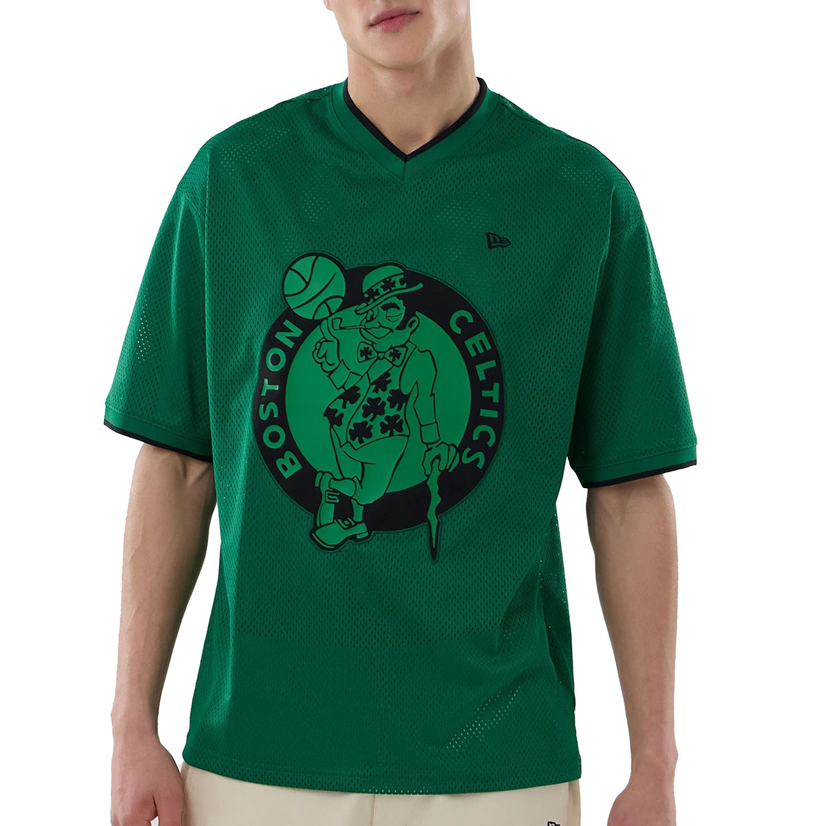 New Era Herren T-Shirt Mesh Oversized NBA Boston Celtics green