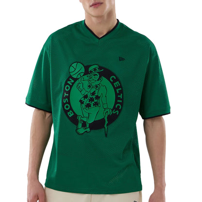 New Era Herren T-Shirt Mesh Oversized NBA Boston Celtics green
