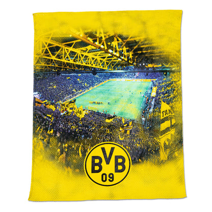 BVB Borussia Dortmund Fleecedecke mit Stadionprint (150x200cm)