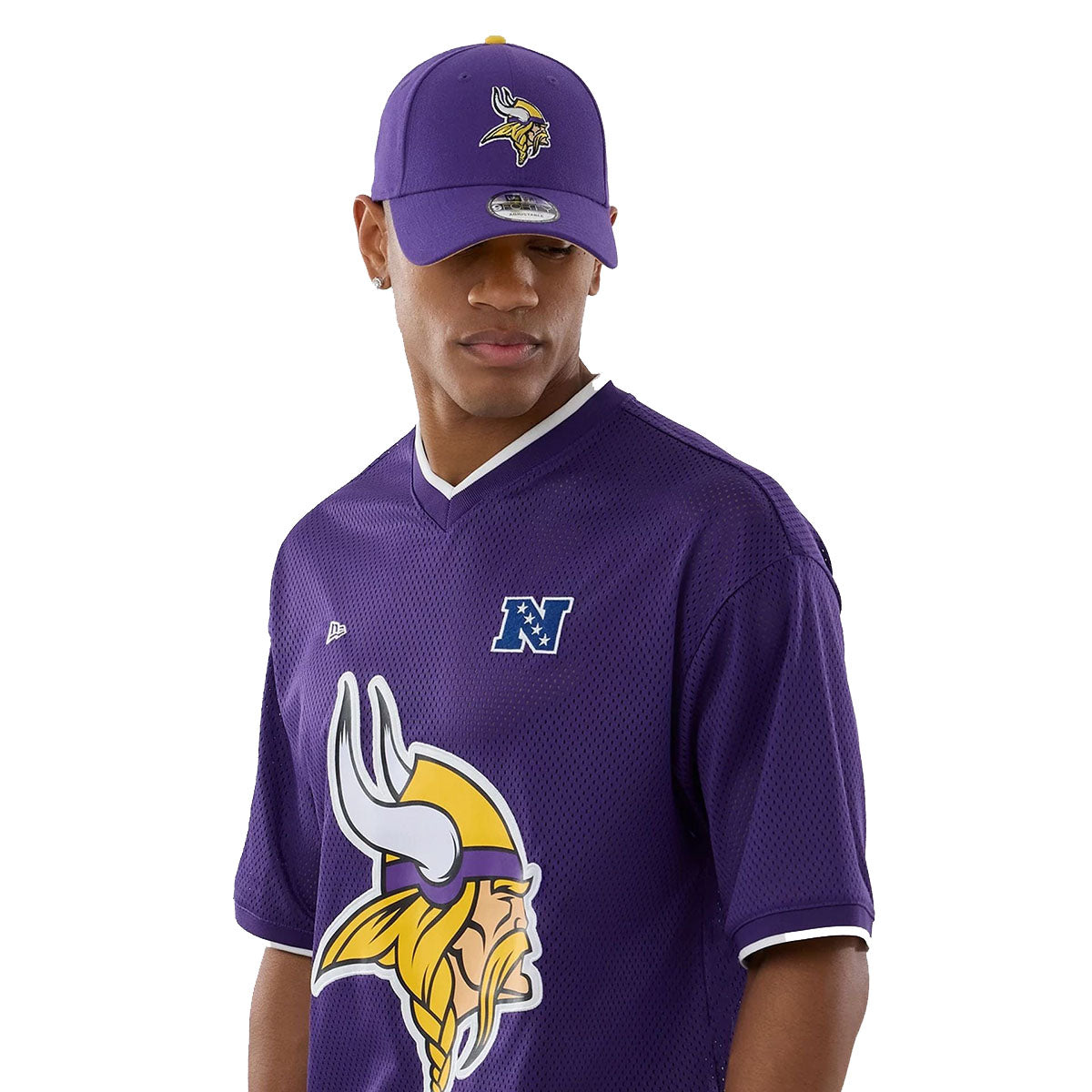 New Era Herren T-Shirt Mesh Oversized NFL Minnesota Vikings Logo purple