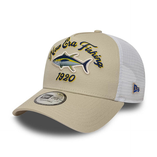 New Era 9FORTY Trucker Cap Fishing light beige/white