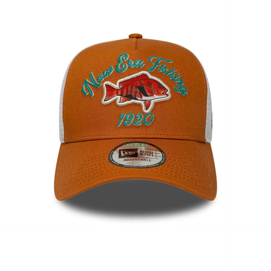 New Era 9FORTY Trucker Cap Fishing brown/white