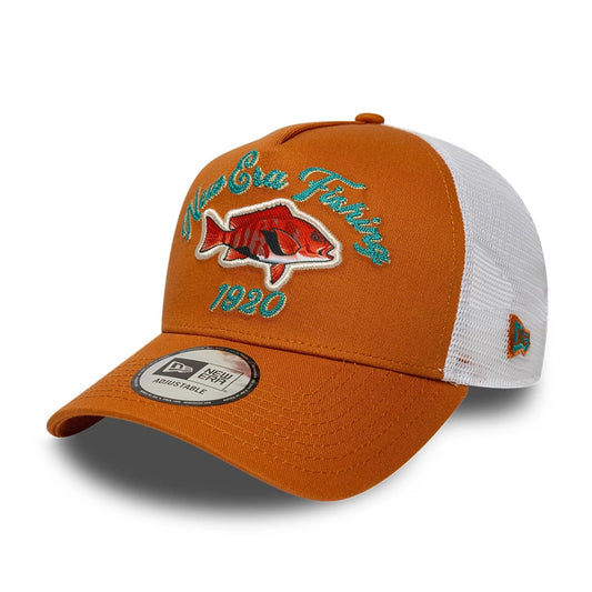 New Era 9FORTY Trucker Cap Fishing brown/white