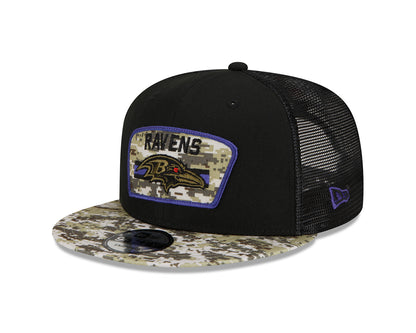 New Era 9FIFTY Trucker Cap Salute To Service 950 Baltimore Ravens black