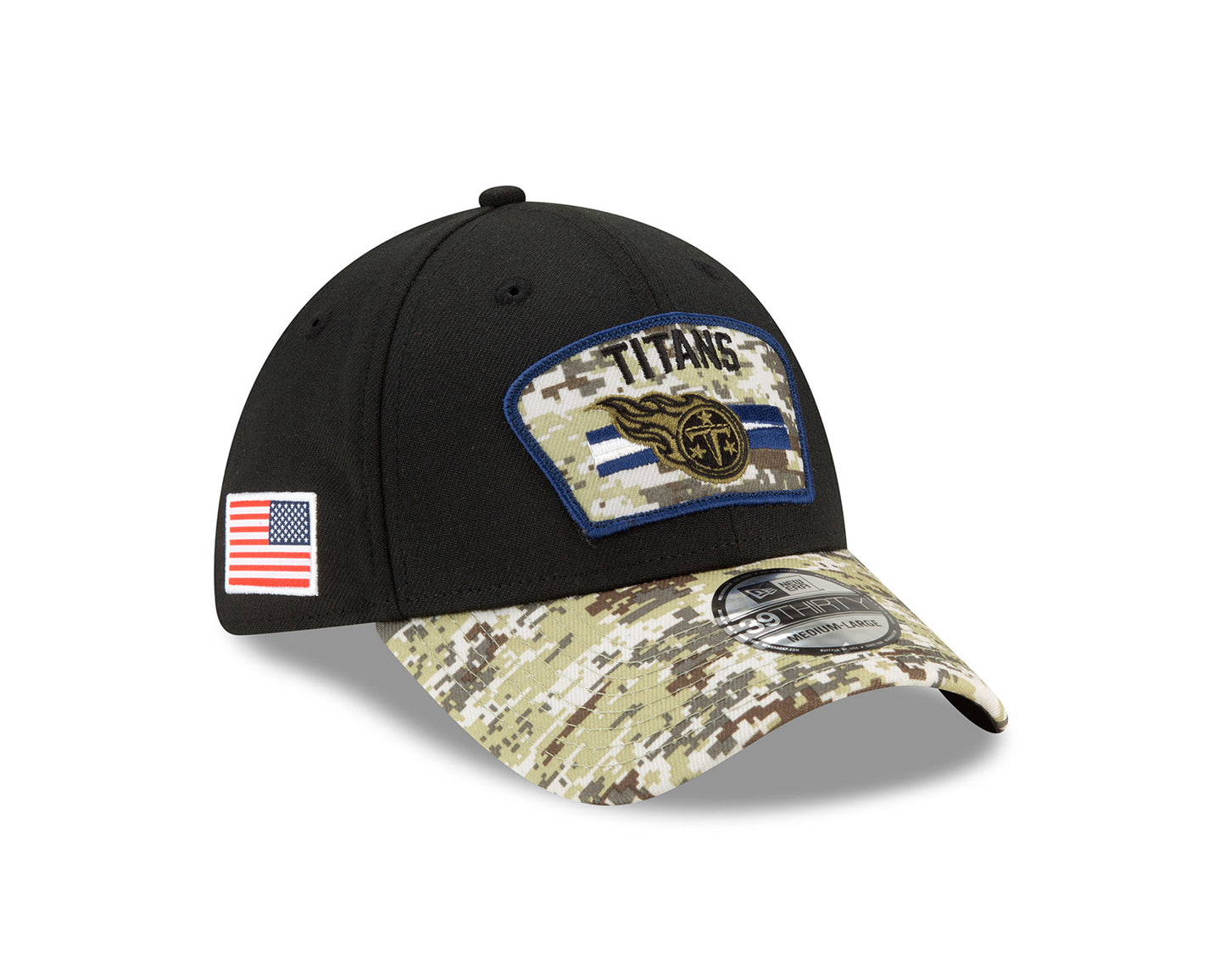 New Era 39THIRTY Cap Salute To Service 3930 Tennesse Titans black