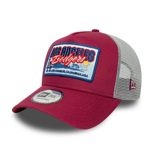 New Era A-Frame Trucker Cap MLB Patch Los Angeles Dodgers red