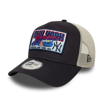 New Era A-Frame Trucker Cap MLB Patch New York Yankees navy
