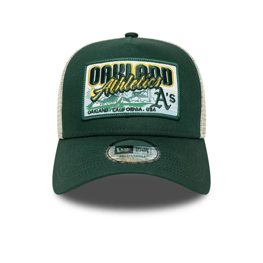 New Era A-Frame Trucker Cap MLB Patch Oakland Athletics darkgreen