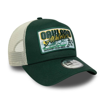 New Era A-Frame Trucker Cap MLB Patch Oakland Athletics darkgreen