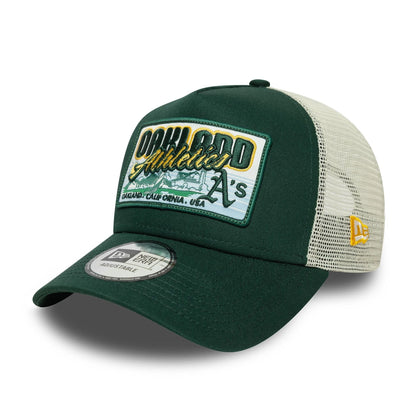 New Era A-Frame Trucker Cap MLB Patch Oakland Athletics darkgreen