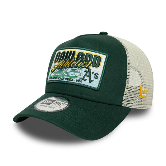 New Era A-Frame Trucker Cap MLB Patch Oakland Athletics darkgreen