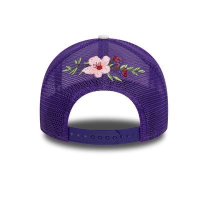 New Era 9FORTY A-Frame Trucker Cap NBA Flower LA Lakers purple