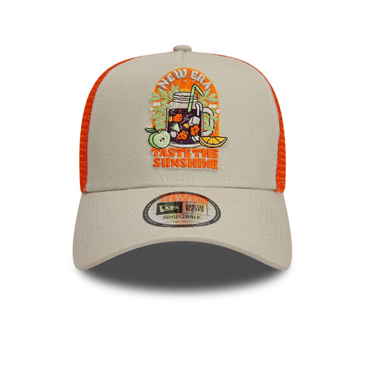 New Era A-Frame Trucker Cap Summer Patch stone orange