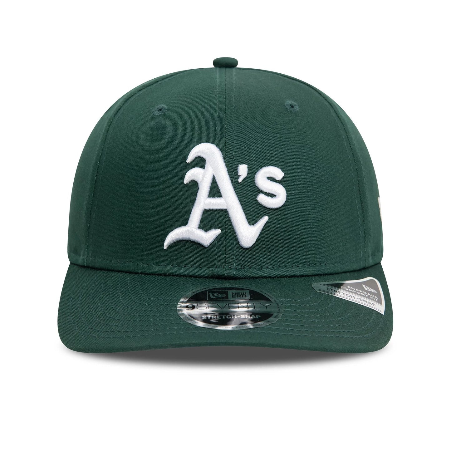 New Era 9SEVENTY Stretch Snap Cap Oakland Athletics Official Team Colour dark green