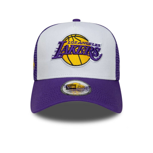 New Era 9FORTY A-Frame Trucker Cap LA Lakers NBA Side Patch lila