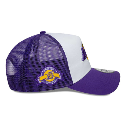 New Era 9FORTY A-Frame Trucker Cap LA Lakers NBA Side Patch lila
