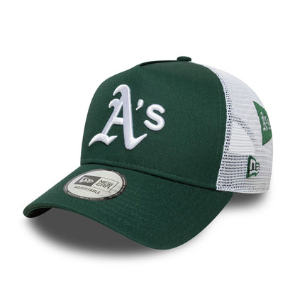 New Era 9FORTY A-Frame Trucker Cap Oakland Athletics MLB Patch green