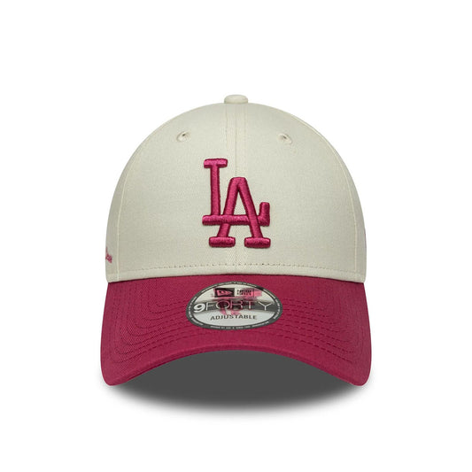 New Era 9FORTY Cap LA Dodgers MLB Sidescript beige