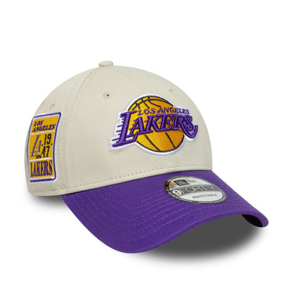 New Era 9FORTY Cap Los Angeles Lakers NBA Contrast Patch beige