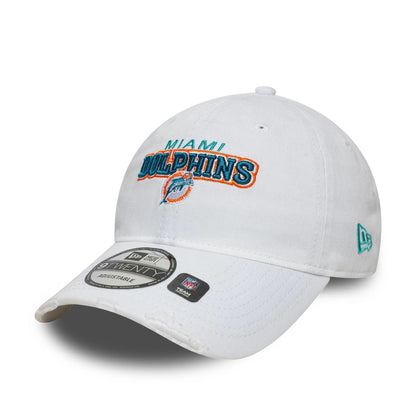 New Era 9TWENTY Cap Miami Dolphins NFL Washed Distressed white